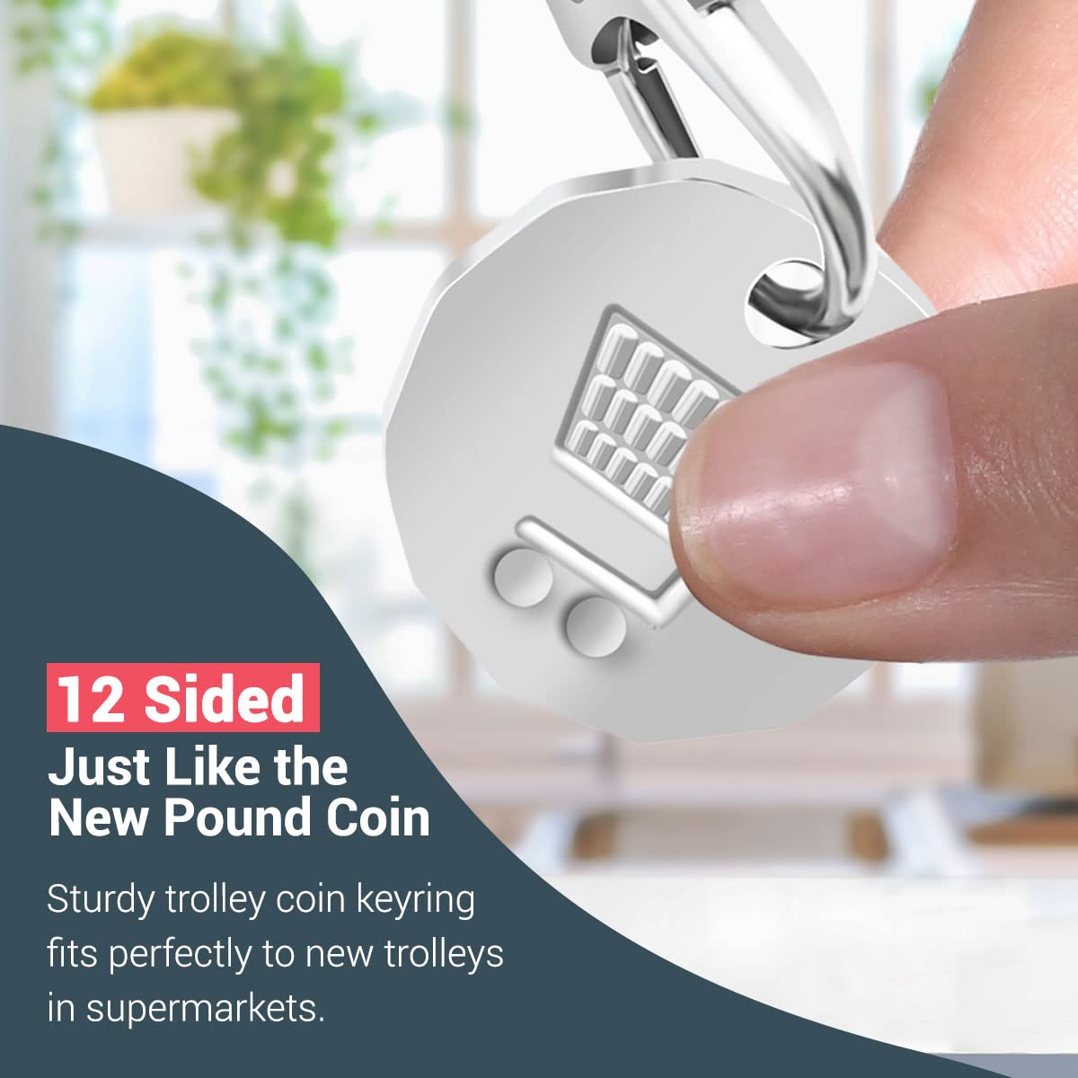 2pk Trolley Coin Keyring UK Set   Shopping Trolley Token Keyrings   Trolley Tokens for Supermarket Cart Trolley Key   New Pound UK Coin Trolley Token   Trolly Shopping Coin   Trolley Coins Key Ring