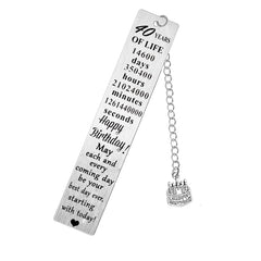 40th Birthday Gifts for Women Men Happy 40th Metal Bookmarks for Mum Dad 40th Birthday Bookmark 40 Year Old Birthday Bookmark 40th Birthday Present Keepsakes