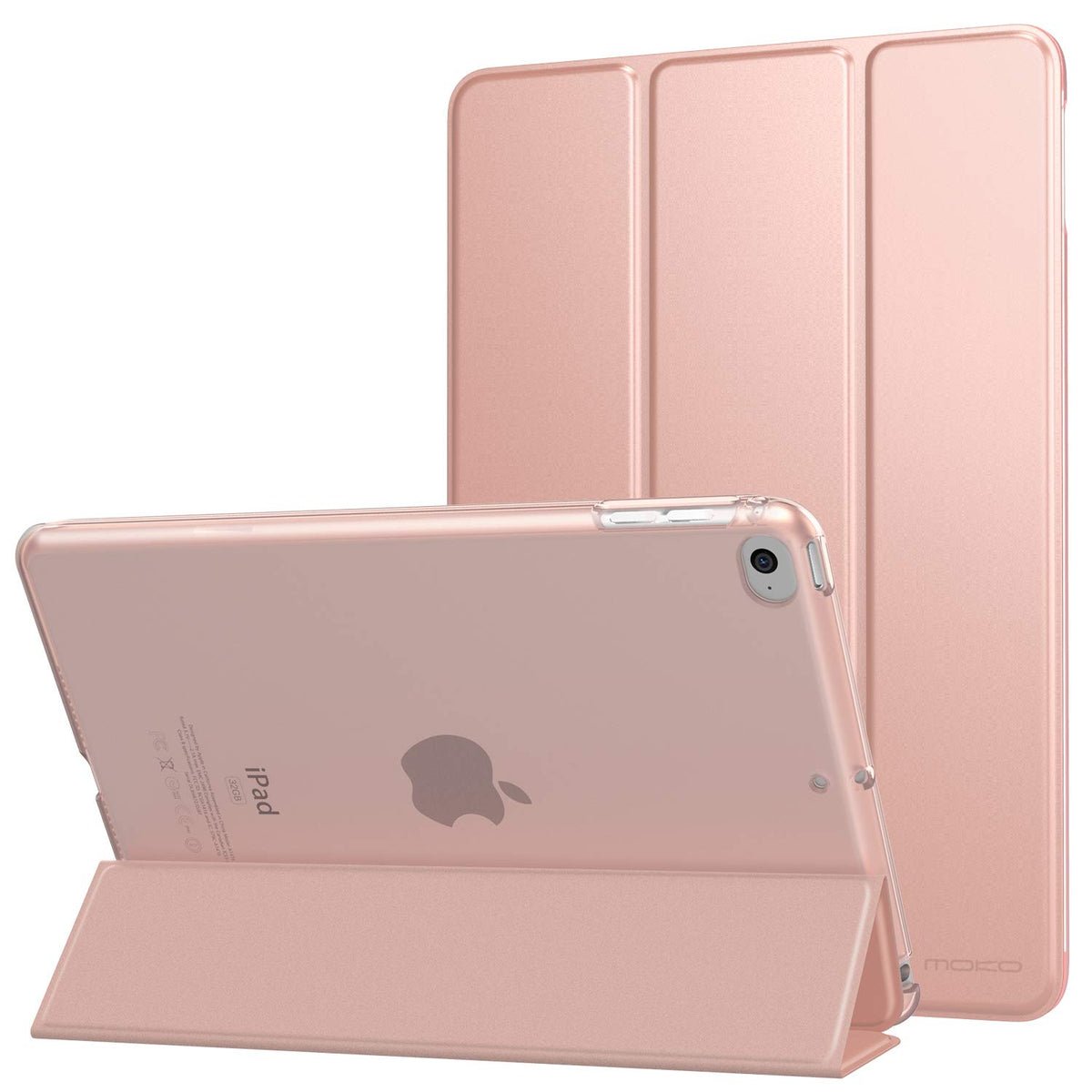 MoKo Case Fit New iPad Mini 5th Generation 7.9 inches 2019/iPad Mini 4 2015 - Slim Lightweight Smart Shell Stand Cover with Translucent Frosted Back Protector, with Auto Wake/Sleep - Rose Gold