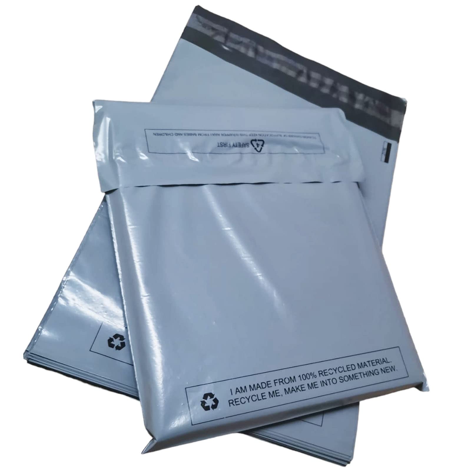 25x Grey Mailing Bags (9x12 inches) - Poly Postal Polythene Self Seal Plastic Posting Envelopes - 100% Recyclable Strong Water & Tear Proof Packaging Mailer Shipping Bags