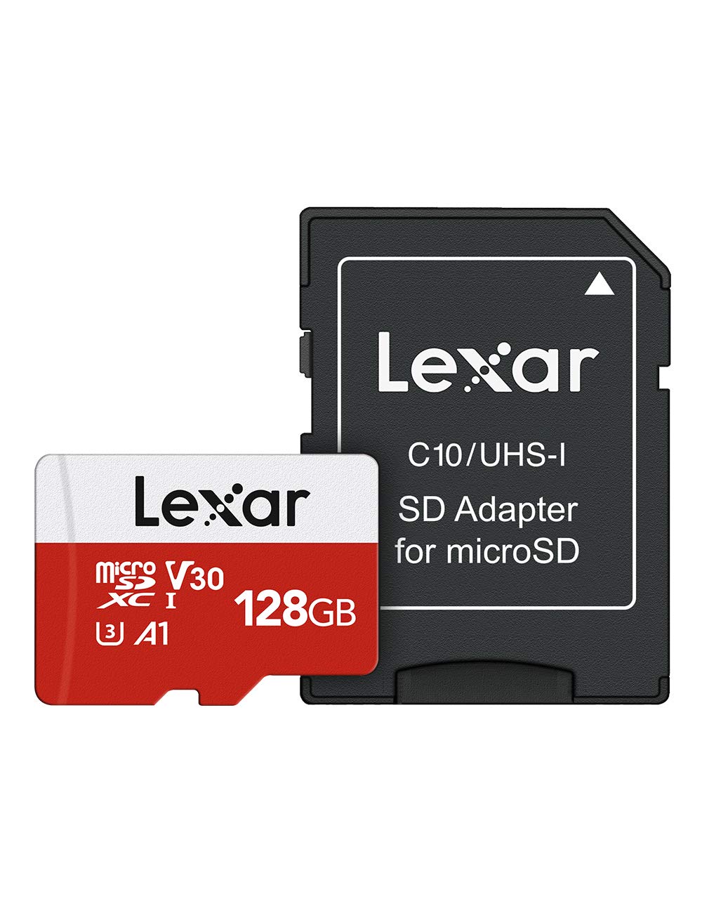 Lexar Micro SD Card Up to 100/30MB/s(R/W), 128G MicroSDXC Memory Card and SD Adapter with A1, C10, U3, V30, 4K Video Recording, TF Card