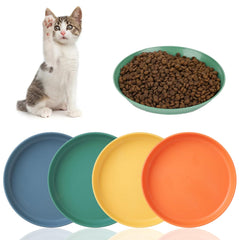 Multifunctional Shallow Pet Food Bowls, 4 Pcs Pet Bowls for Cat and Dog Whisker Fatigue Free, Plastic & Cute Pet Bowl Dishs for Pet Cat Dog Small Animal