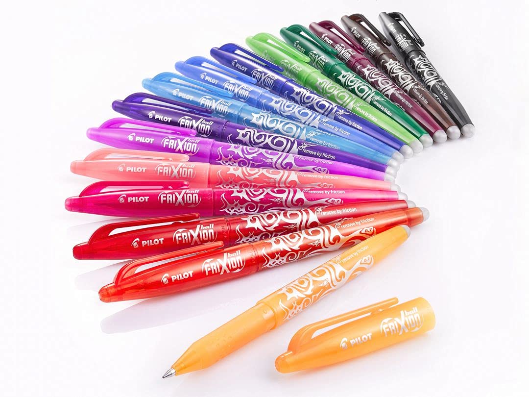 PILOT FriXion Ball, erasable rollerball pen (blue) and 9 refills and Frixion eraser