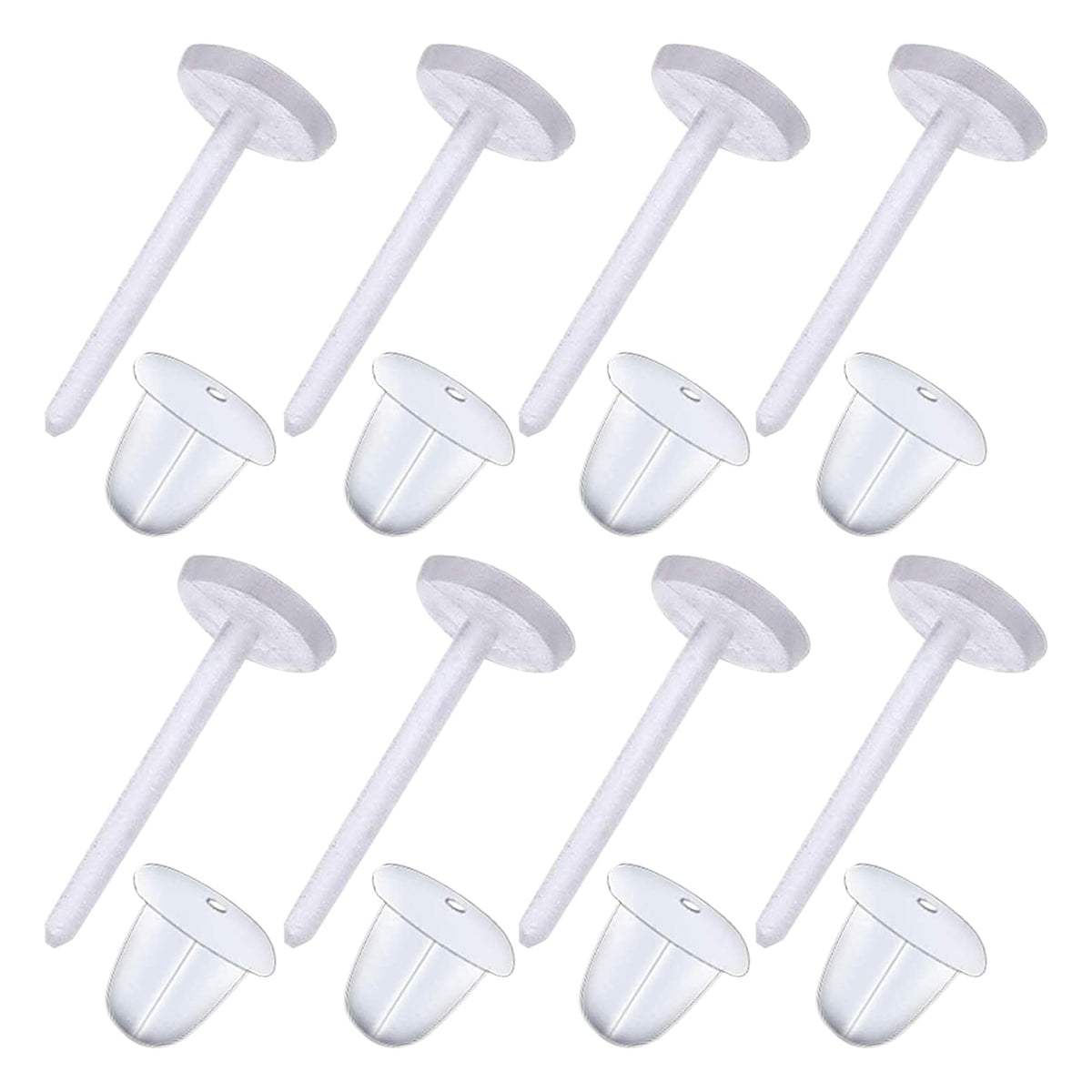 RUTZ® Clear Earrings, 100pcs Earring Retainers, Safety Backs Rubber Stoppers (50 Pairs)