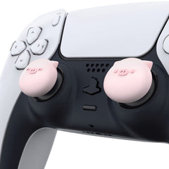 PlayVital Chubby Piggy Cute Thumb Grip Caps for PS5/4 Controller, Silicone Analog Stick Caps Cover for Xbox Series X/S, Thumbstick Caps for Switch Pro Controller