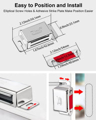 Cabinet Door Magnetic Catch Jiayi 4 Pack Magnetic Cupboard Door Catches 14KG Pulls Door Magnet Stainless Steel Wardrobe Magnet Heavy Duty Magnetic Latch for Kitchen Furniture Magnets Door Closing