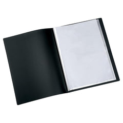 Display Book Q-CONNECT with Front Cover Pocket PP A4 460 Micron 20 Pockets Black/Document Archiving/Type-20 Pockets/Kind-with a Pocket/Index-N.a. / Pockets-N/D/Material-PP/Dividers-N.a. (Pack of 4)