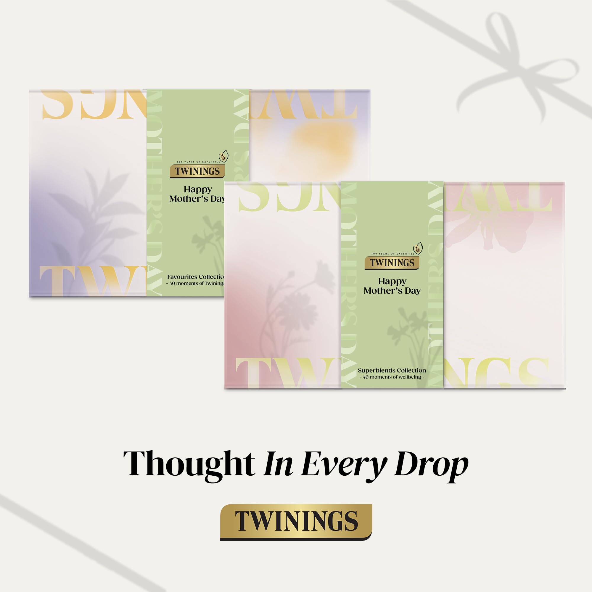 NEW Twinings Mother's Day Favourites Collection Gift Box   Black Tea & Herbal Infusions Selection   8 flavours   40 Recyclable Individually Wrapped Plant-Based Tea Bags