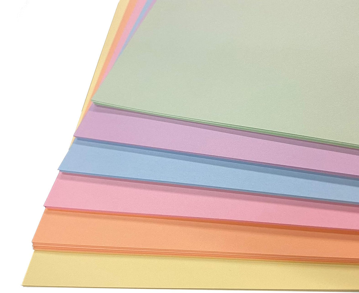 DJP Pastel Card Pack A4 160gsm Mixed Pastel Card 60 Sheets 6 Shades A4 Printer Photocopier Coloured Card Sheets