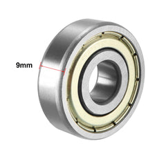 sourcing map 6200ZZ Ball Bearing 10mm x 30mm x 9mm Double Shielded 6200-2Z 80200 Deep Groove Bearings, Carbon Steel (Pack of 4)