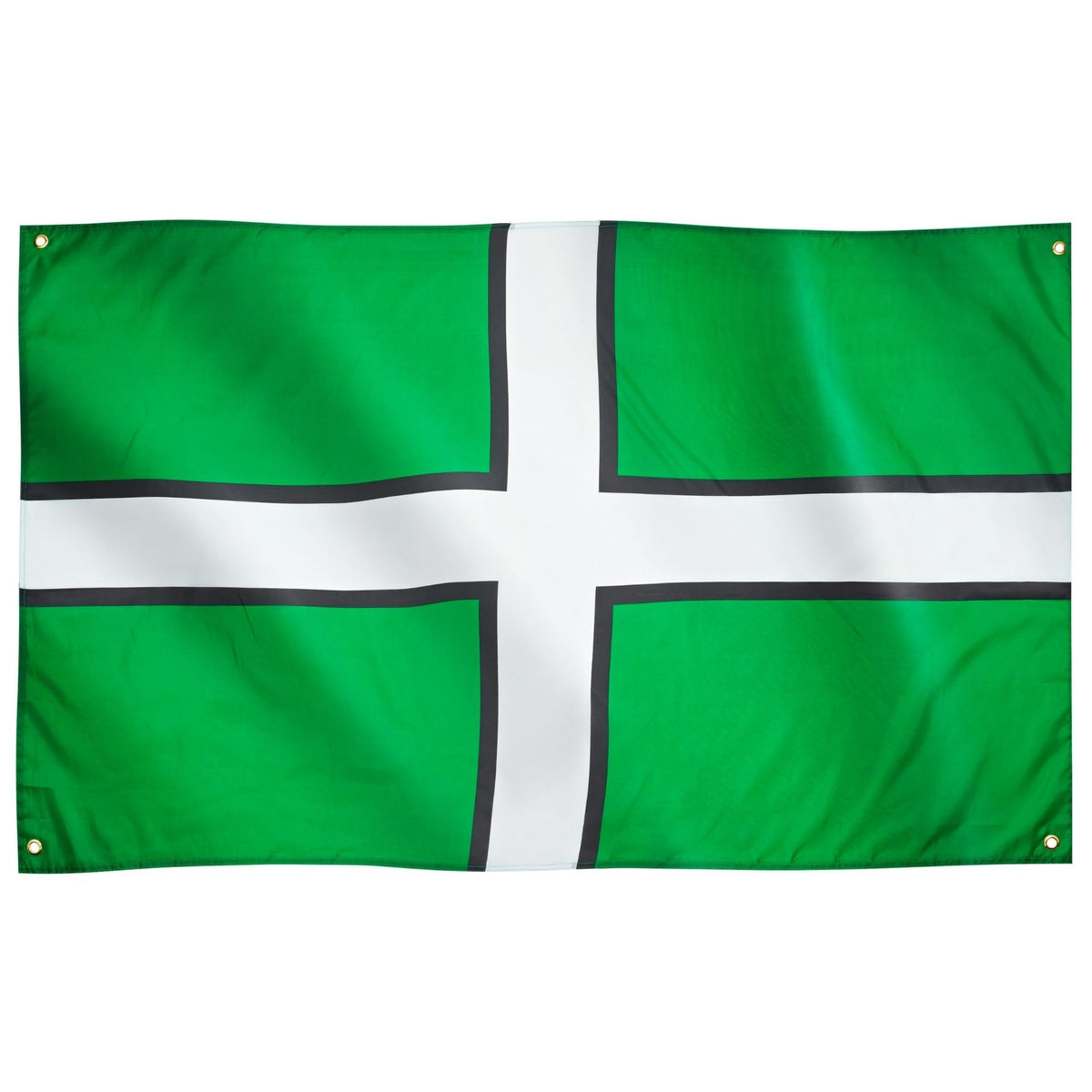 Runesol Devon Flag, 91x152cm, 3ft x 5ft, Saint Petroc's Flag, 4 Grommets, Eyelet in Every Corner, Devon Cross, Devonian Flag, St Petrocks Day, Premium Flags, Inside, Outside, Vivid Colours