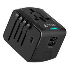 AUNNO Universal Travel Adapter, International Travel Plug Adapter with 1 USB C and 2 USB Ports, All in One Worldwide Plug Adaptor, UK to European Power Universal Plug Adaptor for EU USA Australia