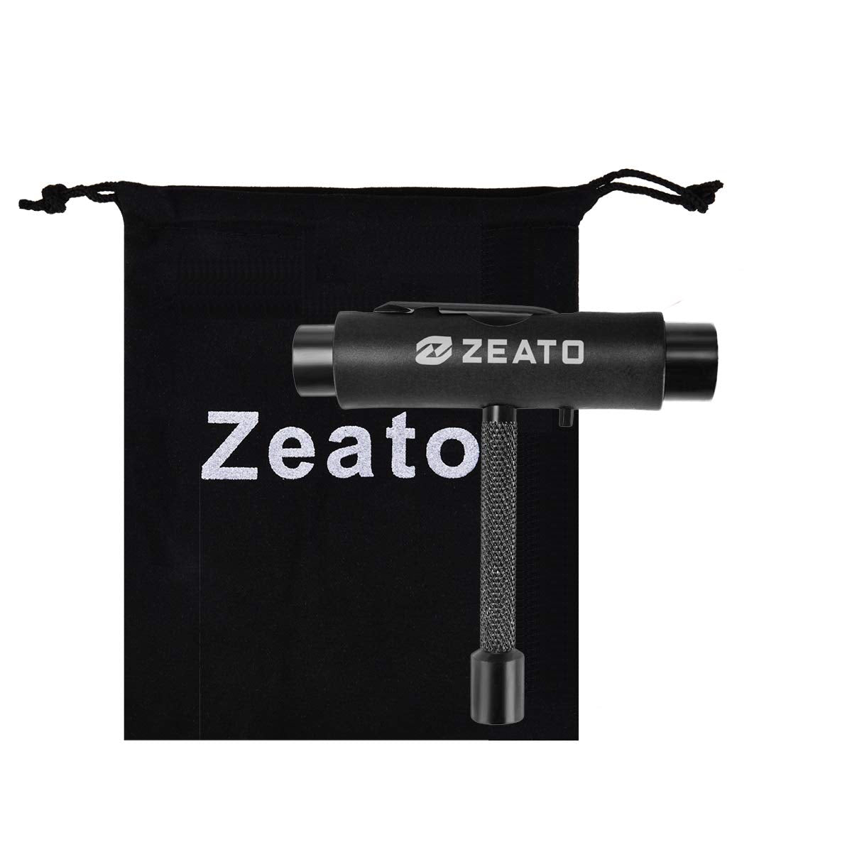 Zeato All-in-One Skate Tools Multi-Function Portable Skateboard T Tool Accessory with T-Type Allen Key and L-Type Phillips Head Wrench Screwdriver, Upgrade-Black