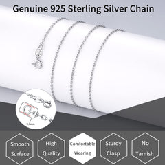 Jewlpire 925 Sterling Silver Chain 1.1mm Cable Chain Necklace Upgraded Spring-ring Clasp - Italian Necklace Chain - Thin & Sturdy - Italian Quality 16 Inch