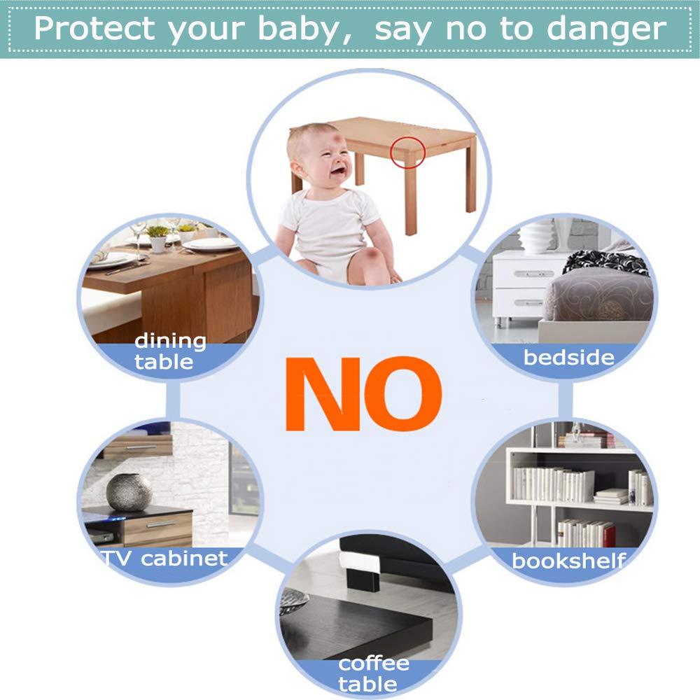 Safety Corner Protectors Guards, 20Pcs Baby Proofing Safety Corner Clear Furniture Table Corner Protection, Kids Soft Table Corner Protectors for Child for Furniture Against Sharp Corners