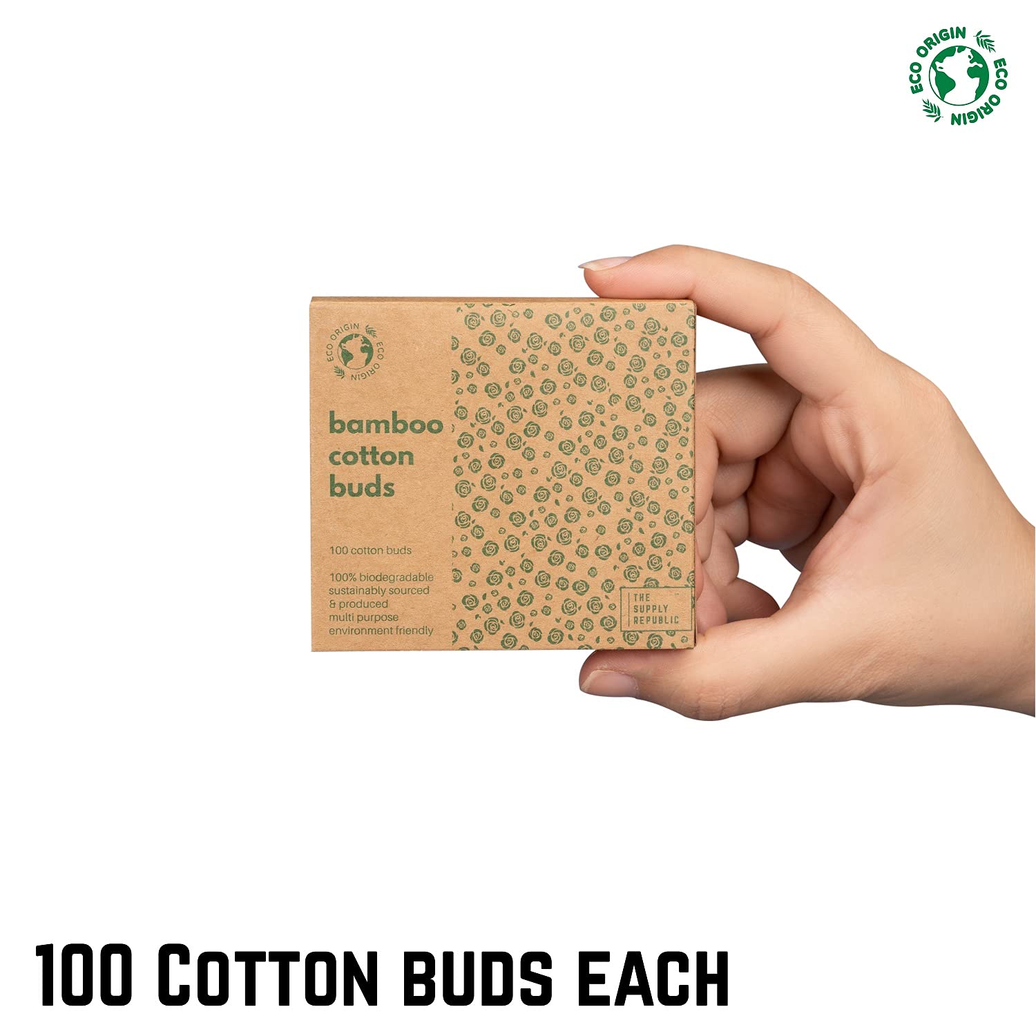 400 Bamboo Cotton Buds  100% Eco-Friendly Biodegradable   Cotton Wool Buds Q Tips   Compostable Bamboo Earbuds   Recycled Plastic Free Packaging   4x100 Ear Buds Cotton… (400 Count)