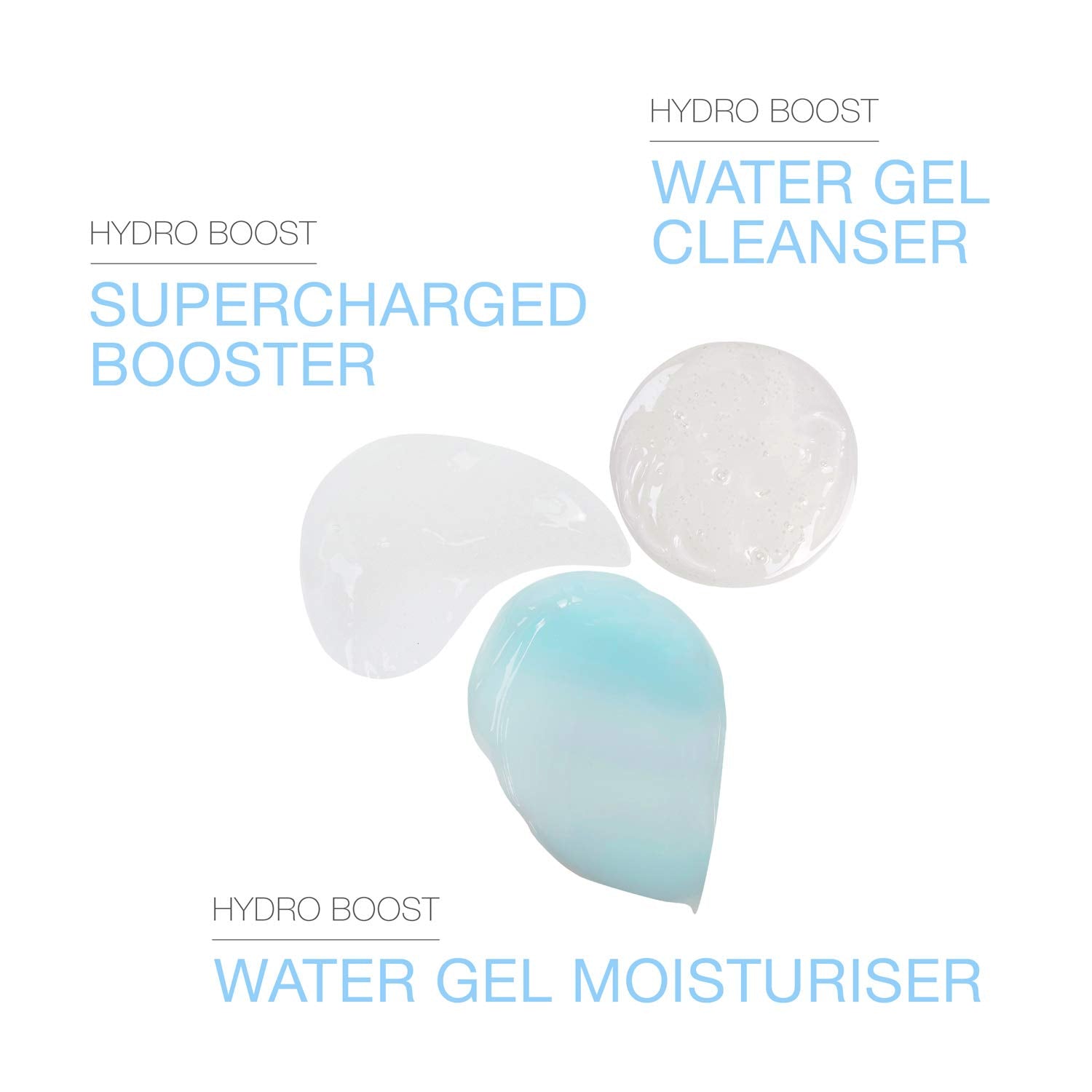 Neutrogena Hydro Boost Series, 3-Step Facial Regime, Hydration Starter Set And Skin Care Kit (Cleanser and Moisturiser and Booster), Saving Bundle