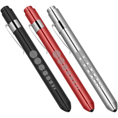 Flintronic 3PCS Diagnostic Medical Penlight, Mini Reusable LED Pen Torch with Pupil Gauge and Clip, First Aid Pupil Gauge Doctors Nurses Medical Pen Light Medical Equipment (Batteries not Included)