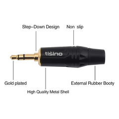 TISINO Dual XLR to 3.5mm jack Microphone Cable, Unbalanced 2 XLR Female to Mini Jack XLR to 1/8 inch Y-Splitter Breakout Lead- 1m