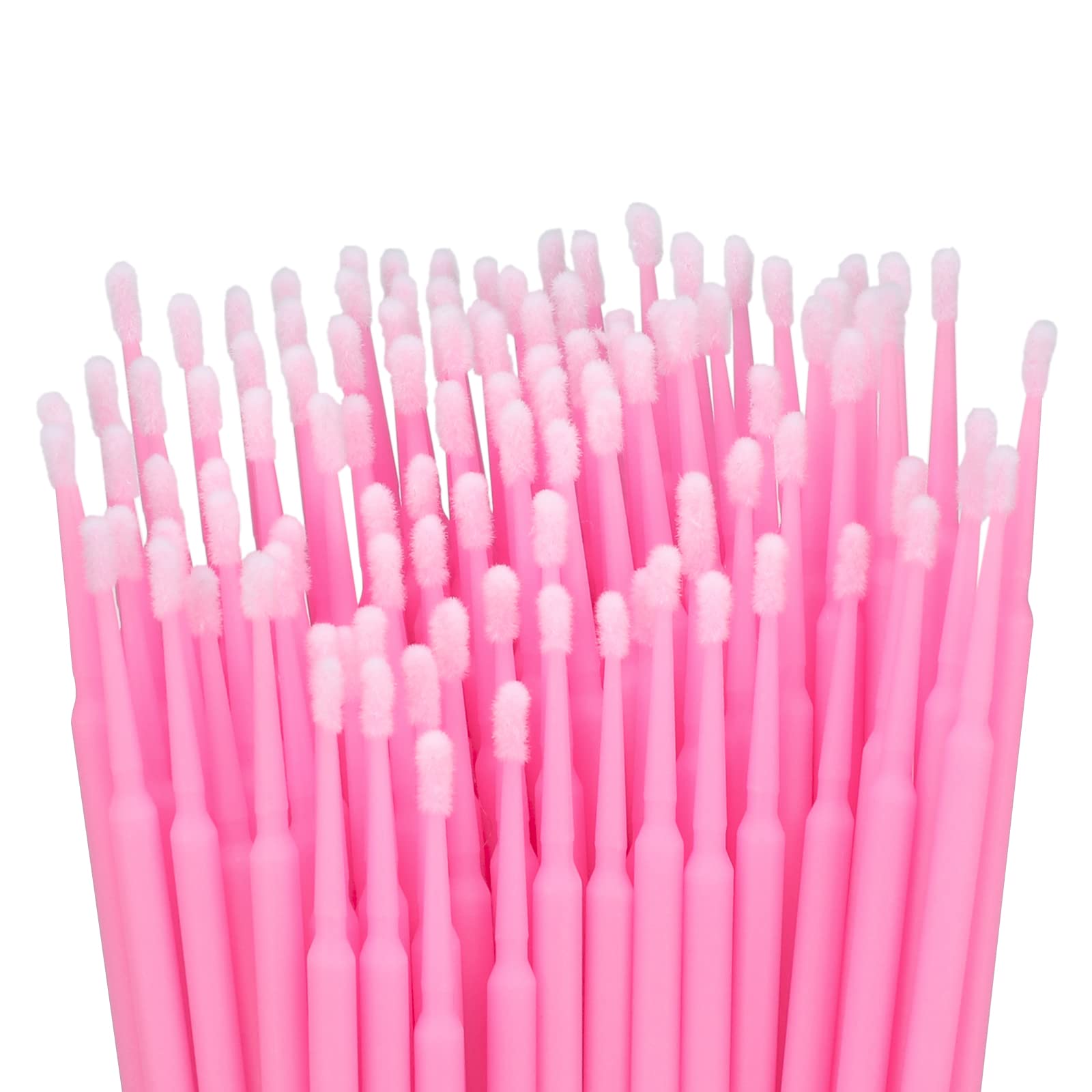 G2PLUS 200PCS Micro Applicators Brushes, Pink Disposable Micro Applicators, Disposable Eyelash Extension Swabs for Eyelashes Extensions