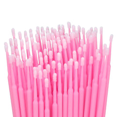 GCQQ 100PCS Micro Brush Applicator-Pink Micro Mascara Wands-Disposable Micro Brushes-Micro Lash Lift Brush Applicators-Micro Fibre Lash Brushes for Eyelash Extensions, Nail Polish and Crafts