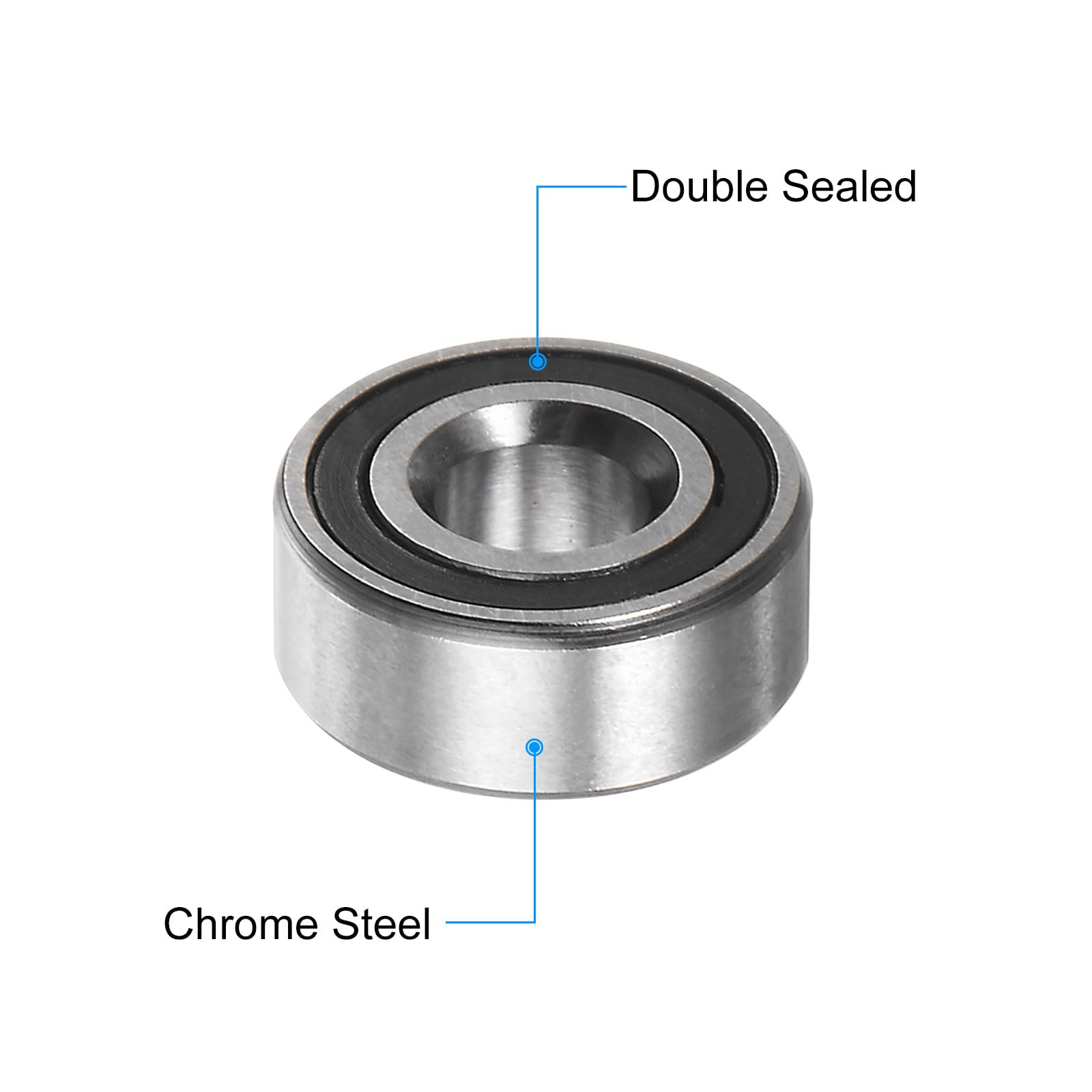 sourcing map 5pcs MR104-2RS Deep Groove Ball Bearings 4x10x4mm Chrome Steel Miniature Bearing Double Sealed Precision Bearings, P6 (ABEC 3)