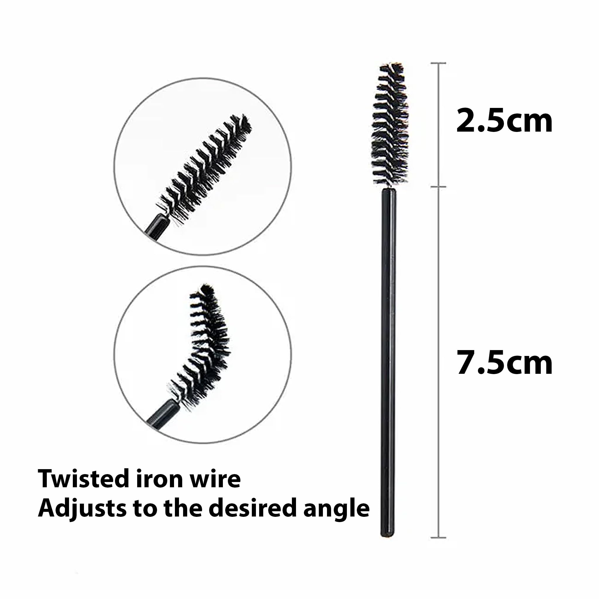 BOULTON Eyelash Brush – 50pcs   Disposable Eyelash Brushes Lash Extension Brushes Mascara Wands   Mascara Wand Eye Brow Brushes Spooly Eyelash Brush   Spoolies Make Up Brushes (Black)