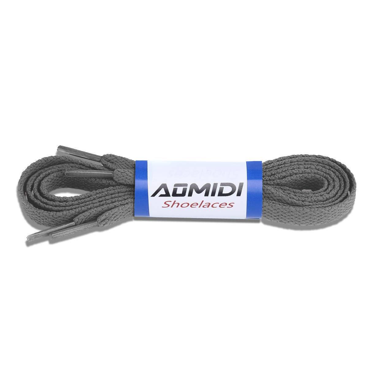 AOMIDI Flat Shoelaces (2 Pairs) - For sneakers and converse shoelaces replacements (183 cm, Dark Gray)