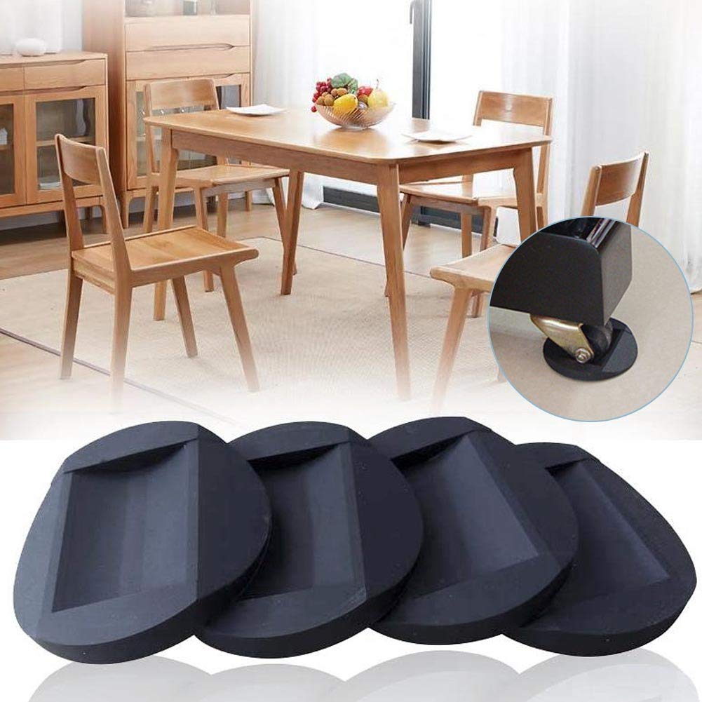 4 PCS Furniture Caster Cups, Furniture Coasters Anti-Sliding Rubber Feet Protector Pads Wooden Floor Protectors Bed Sofa Chair Leg Wheel Stoppers Anti-Slip Pad