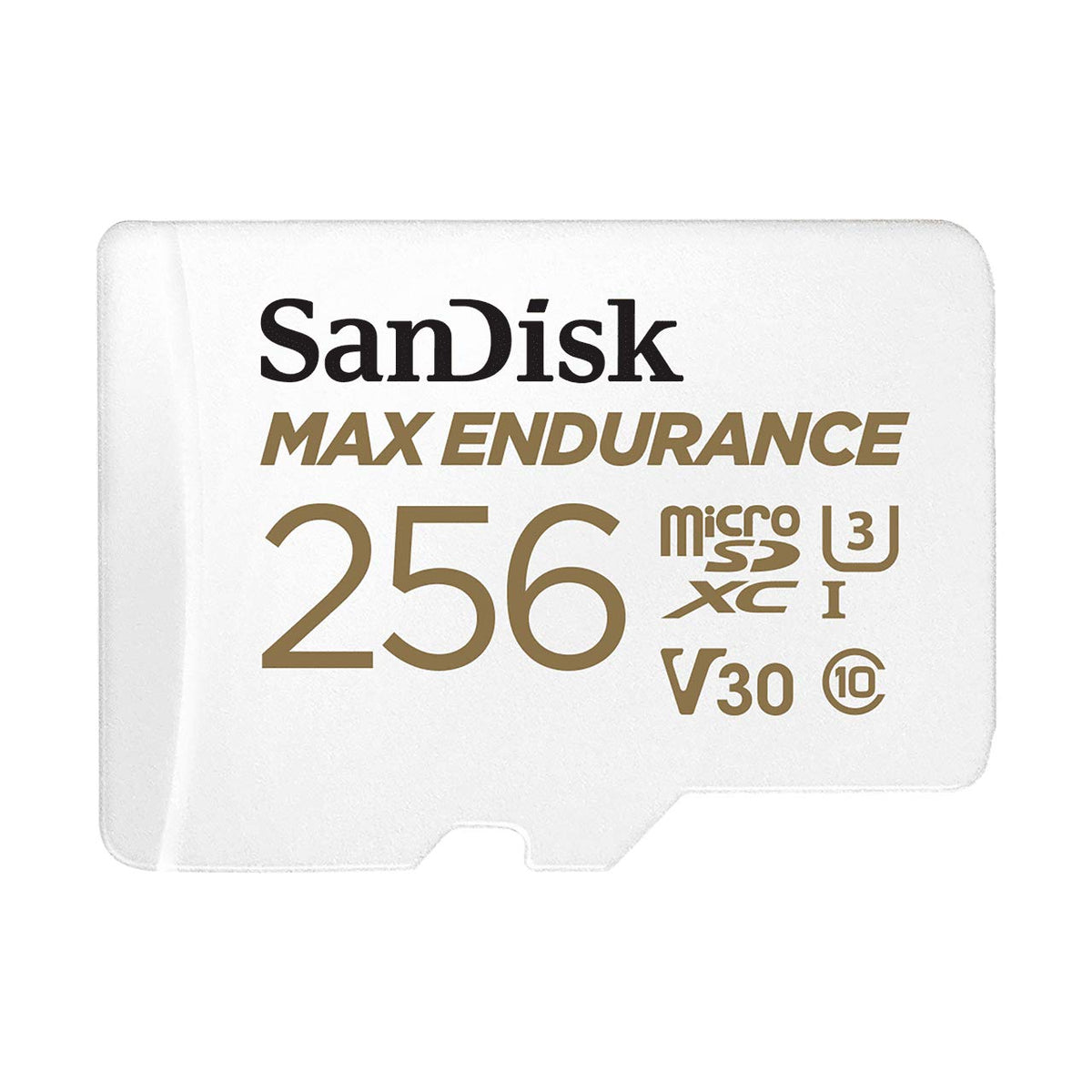 SanDisk MAX ENDURANCE Video Monitoring for Dashcams & Home Monitoring 256 GB microSDXC Memory Card and SD Adaptor 120,000 Hours Endurance , White