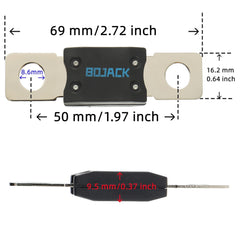 BOJACK MEGA/AMG High Current Fuse Bolt-on Fuse 175A Amp for Cars, Trucks, Construction Vehicles, Buses, Caravans (Pack of 2 ANM Fuses 175A)