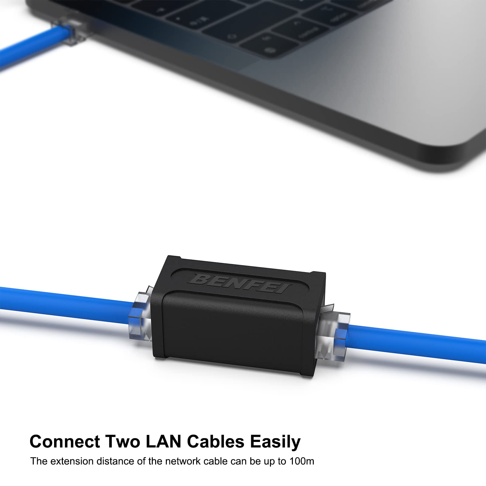 BENFEI RJ45 Inline Coupler, 2 Pack Cat7 Cat6 Cat5e Ethernet Coupler Female to Female