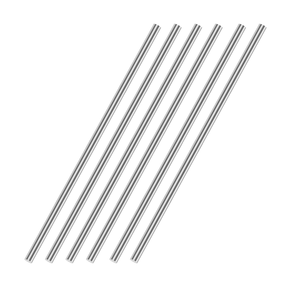 sourcing map 4mm x 250mm 304 Stainless Steel Solid Round Rod for DIY Craft - 6pcs