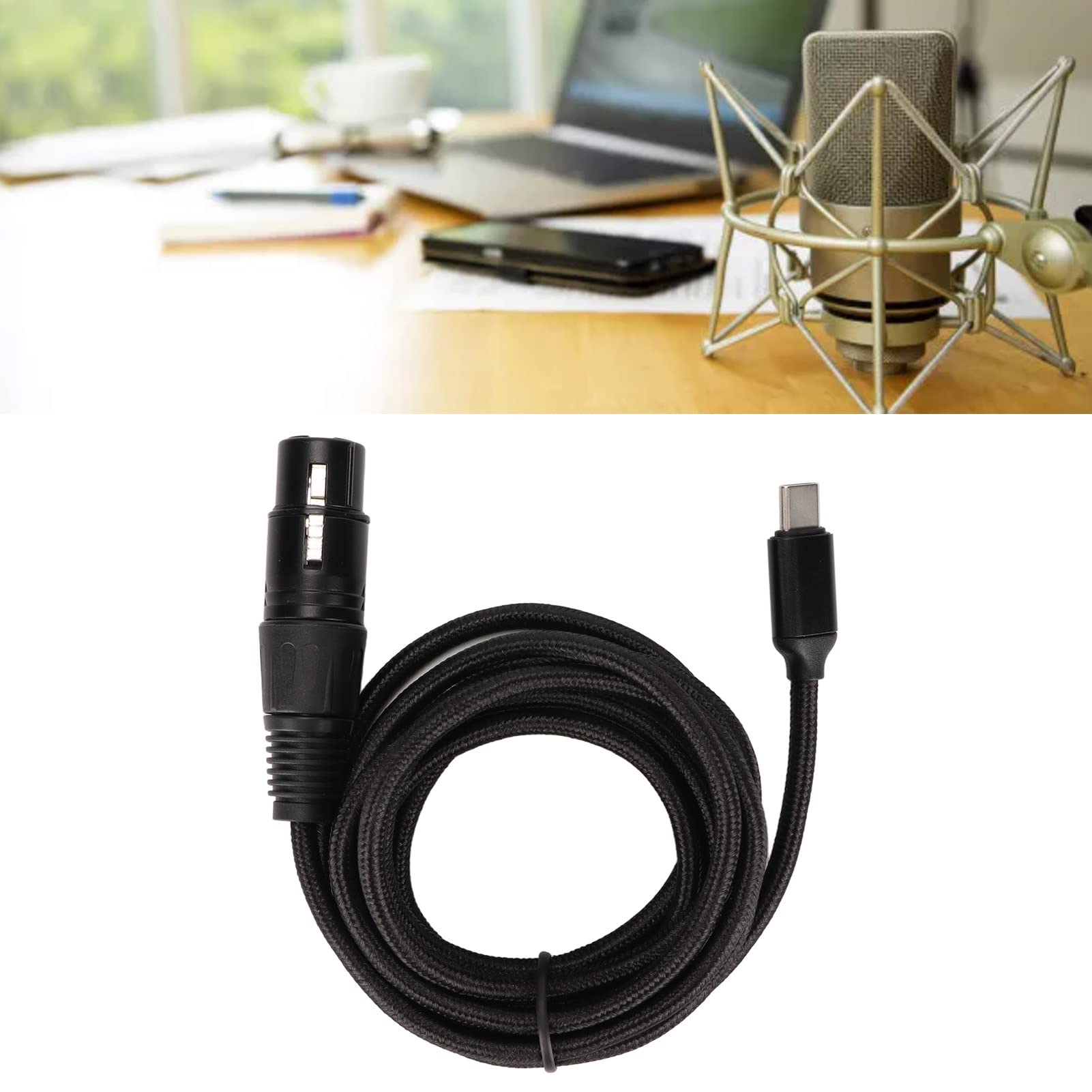 Zunate USB C to XLR Female Cable, USB C Microphone Cable USB C to XLR Audio Connector Low Noise HIFI Stereo Audio Cable Plug and Play for Smartphones, Tablet, Laptop (3m)