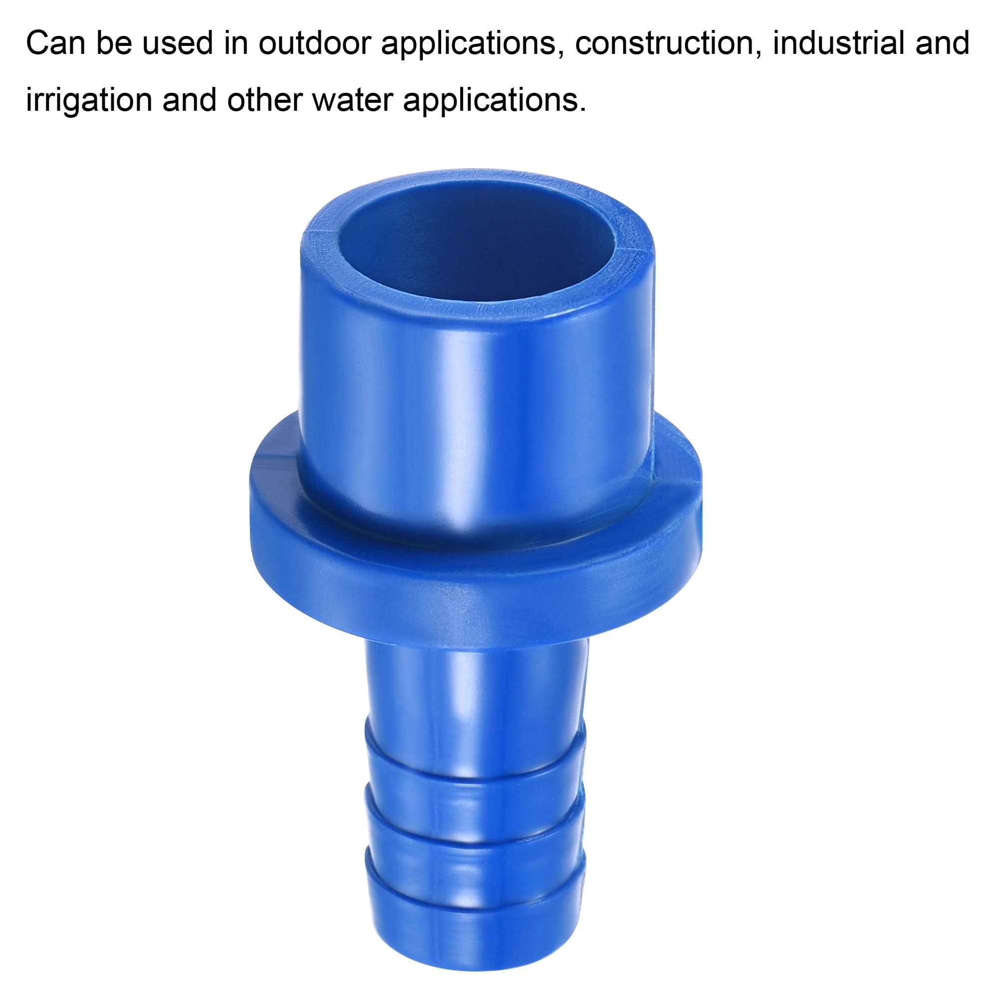 sourcing map PVC Pipe Fitting 12mm Barbed x 20mm OD Spigot Straight Tube Adapter Hose Quick Connector, Blue