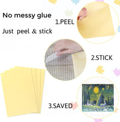 ENYACOS 16 Sheets Puzzle Saver Peel & Stick Adhesive Paper for Large Puzzles, Preserve 2 x 1000 Pieces Puzzles - Use These Puzzle Glue Sheets to Preserve Your Finished Puzzle, jigsaw puzzle frame