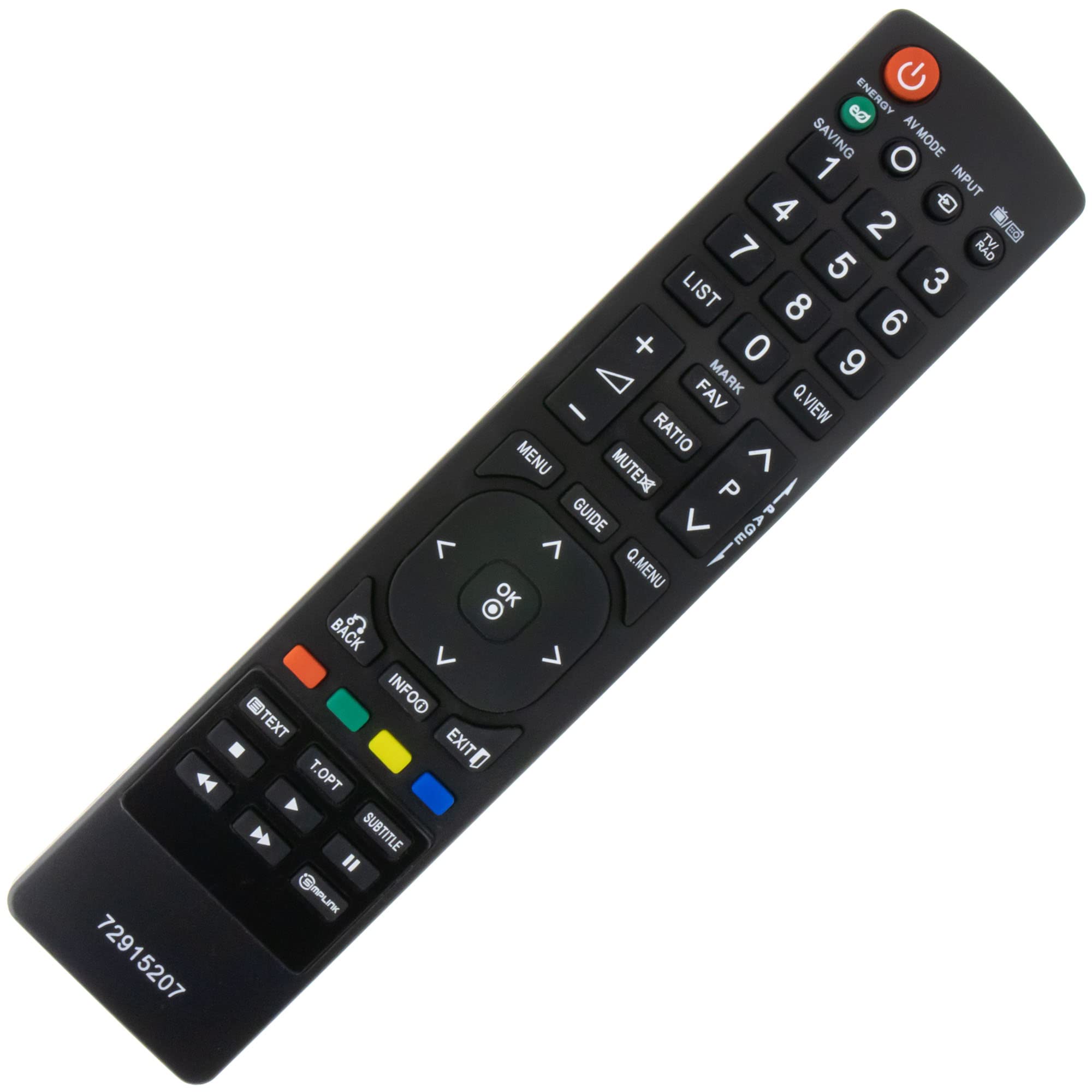 Replacement Remote Control for LG AKB72915207 Television