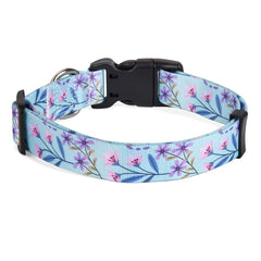 Mihqy Dog Collar for Small Dogs, Cute Small Medium Large Dog Pet Collar Cat Collar, with Floral Patterns, Soft Adjustable for Boy Girl Female Male Puppy Dog Collar(Purple & Pink Floral,XS)