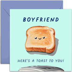 Old English Co. Fun Birthday Cards for Men and Women - 'A Toast To You' Birthday Card for Boyfriend - Cute Birthday Gift Card for Him Her - Congratulations Card   Blank Inside with Envelope