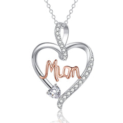 LYTOPTOP Mum Gifts for Birthday Christmas Mothers Day - S925 Sterling Silver Chain Heart Necklaces with Cubic Zirconia, Gifts for Mum from Daughter & Son with Gifts Box