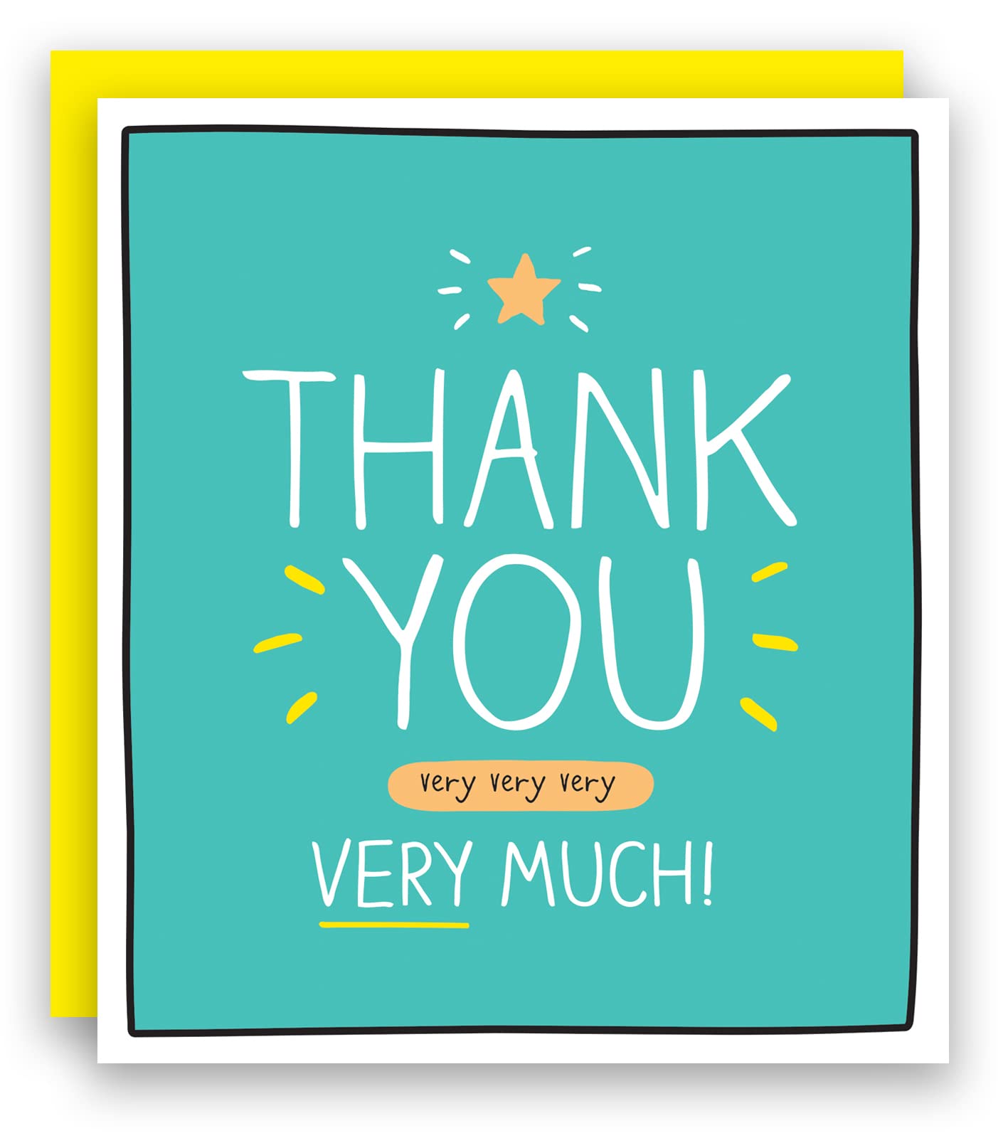 Pigment - Happy Jackson - Thank You Greeting Cards - Cards and Envelopes - Thank You Cards - Teal Finish - SC Certified - Made in the UK - 160 x 176