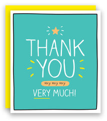 Pigment - Happy Jackson - Thank You Greeting Cards - Cards and Envelopes - Thank You Cards - Teal Finish - SC Certified - Made in the UK - 160 x 176