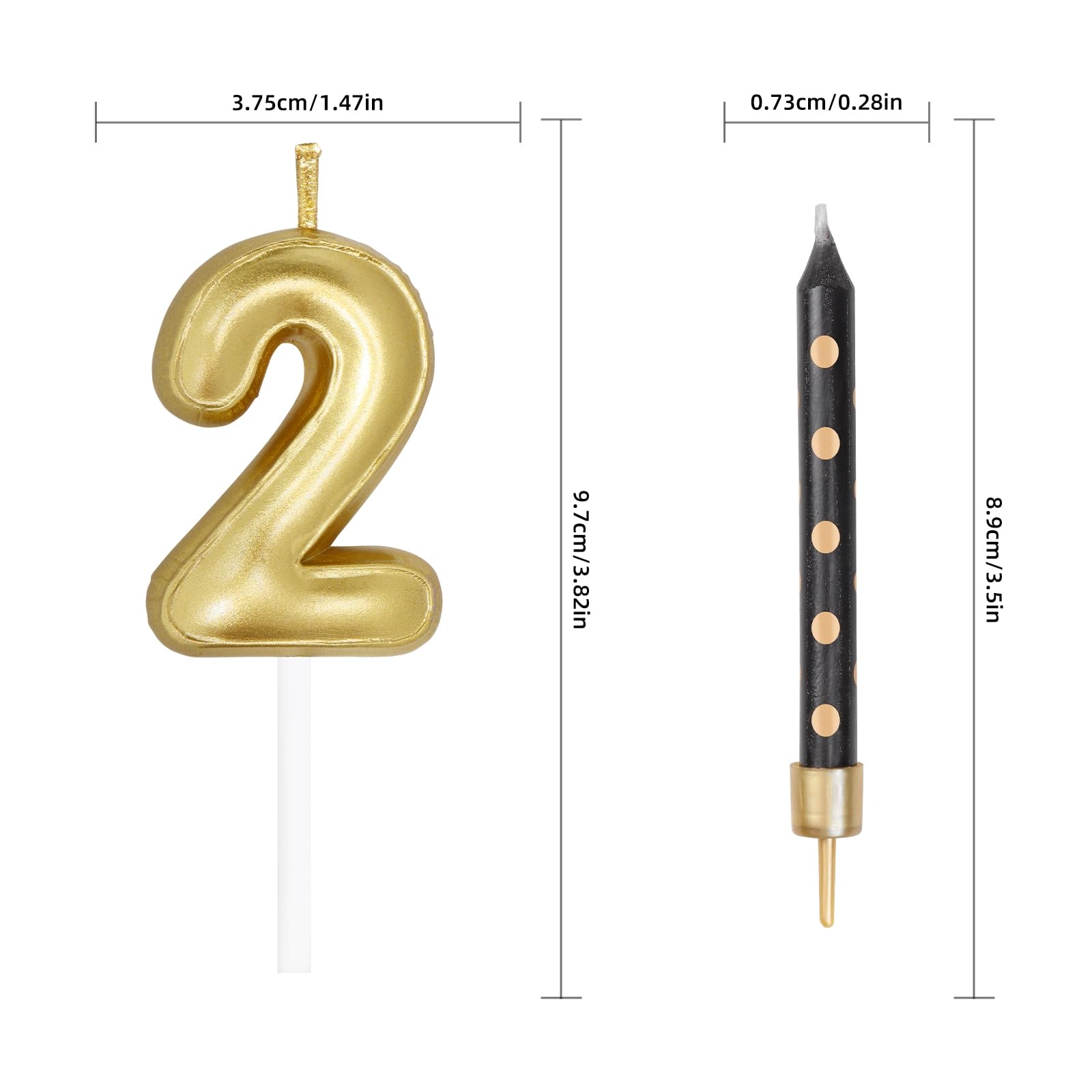 Gold Number Candles with Black Spots Candles Set, Happy 17th Birthday Candles for Cake, Party Candles, Birthday Cake Candles Topper for Girls Boys Women Men’s Birthday Decorations Wedding Anniversary