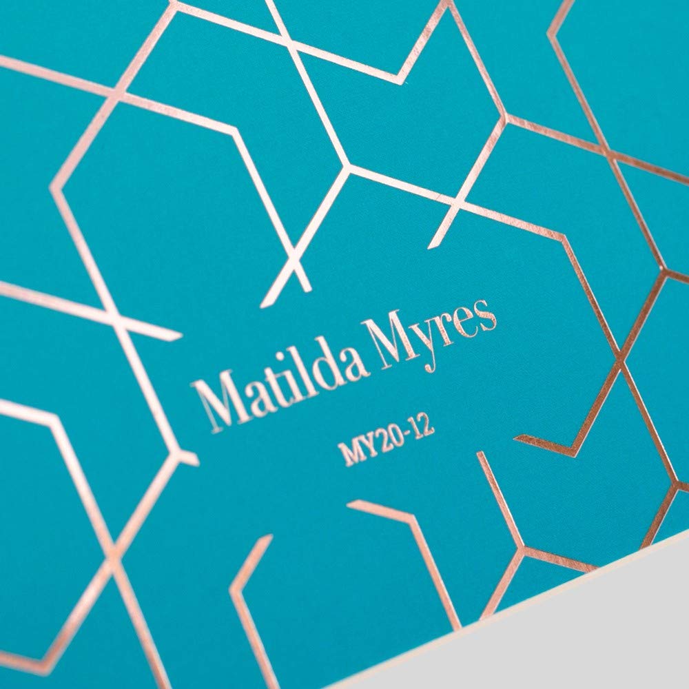 Matilda Myres Notebook - A5 Lined - Teal & Rose Gold