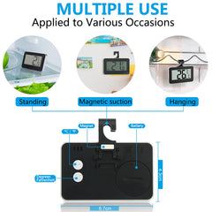 Fridge Thermometer Digital Refrigerator Thermometer, Suplong Digital Waterproof Fridge Freezer Thermometer With Easy to Read LCD Display (Black-2)