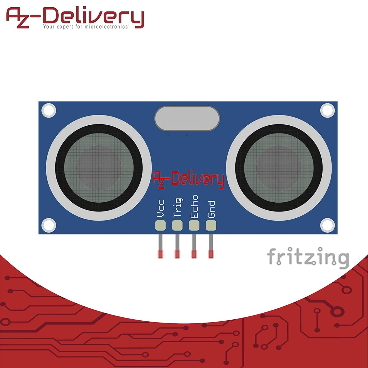 AZDelivery 3 x Compatible with HC-SR04 Ultrasonic Rangefinder Sensor Module compatible with Arduino and Raspberry Pi including E-Book!