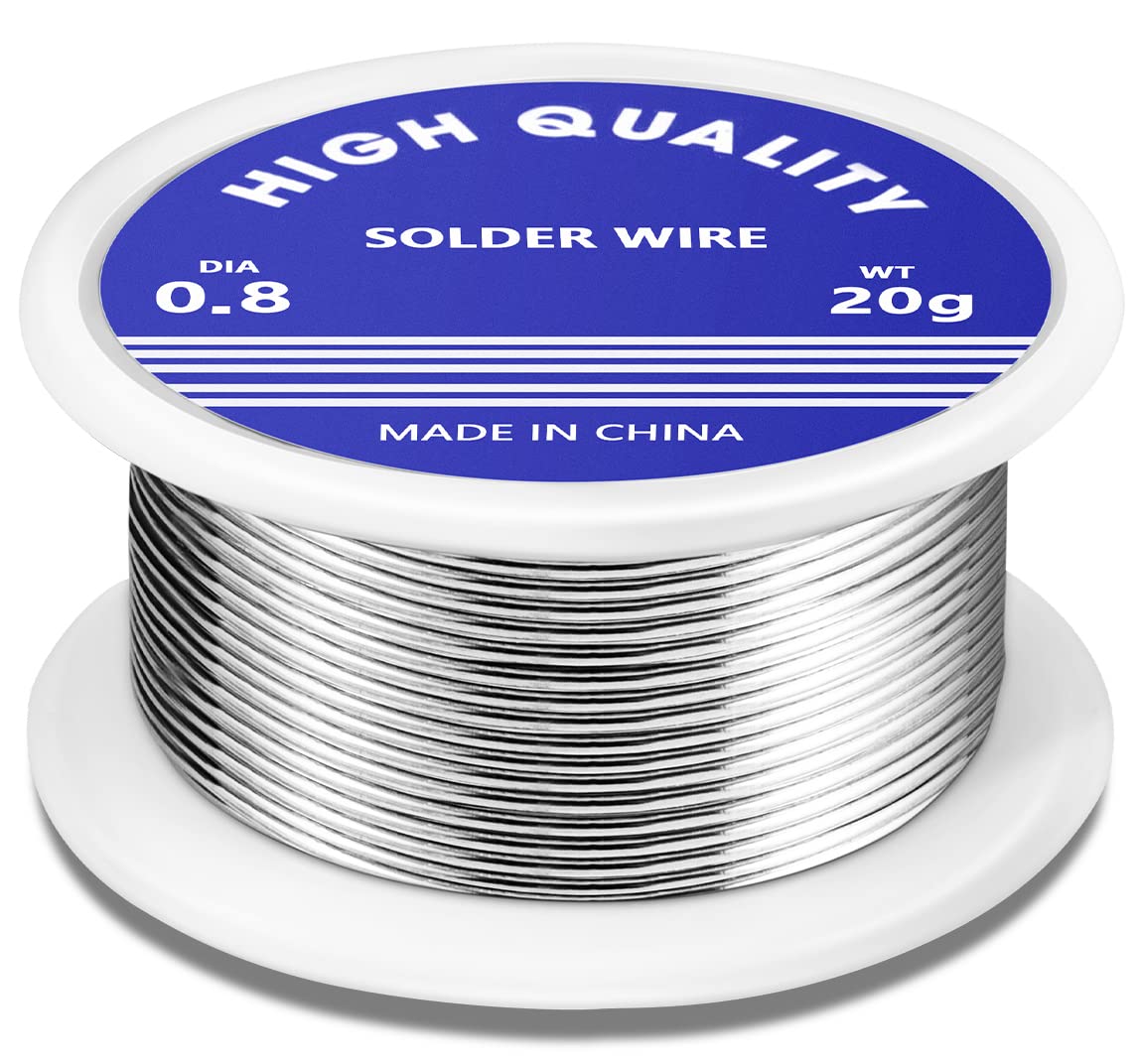 Solder Wire,0.8mm Soldering Wire Lead Free Sn99.3 Cu0.7 with Rosin Core for Electronic Electrical Soldering Components Repair and DIY. (20g)