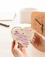 GAOHAN 1Pcs Mothers Day Gifts for Mum,Best Mum Gifts from Daughter Son,Wooden Hanging Heart Plaque,Thank You Gift,Mum Birthday Gifts,Heart Plaque with Sayings,Novelty Funny Hanging Decorative