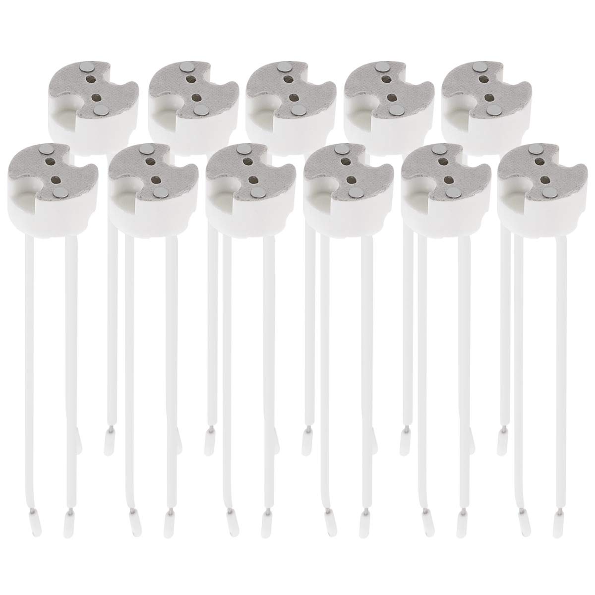 kwmobile GU5.3 Lamp Holder Sockets - Set of 11 MR16 Lampholder Socket Connectors - 12V Base for Halogen and LED Lamps, Lights and Ceiling Lighting