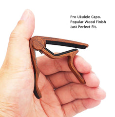 WINGO Wooden Pro Ukulele Capo for Soprano Contert Baritone,Rosewood.